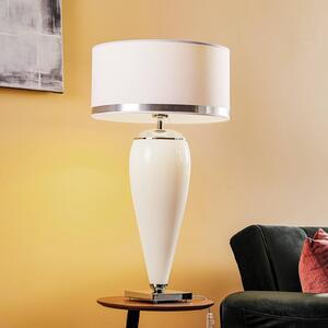 Argon Stolní lampa Lund, bílá/opálová, výška 70 cm, Bílá / opál, Obývací pokoj / jídelna, Textil / tkanina / hedvábí, Moderní