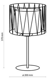 Stolní lampa Harmony, černá, přírodní juta, výška 37 cm