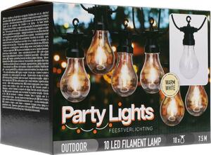 Venkovní party osvětlení Terrassa, 7,5 m, 10 LED žárovek, teplá bílá, IP44