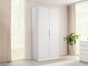Dvoudveřová šatní skříň Razimo 2D, Barva: bílý velvet 5903211410178
