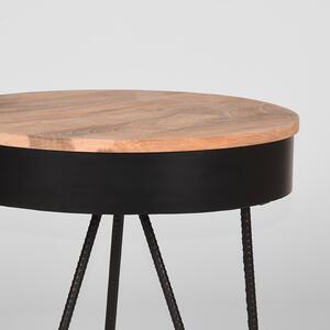 Černý/přírodní mangový odkládací stolek Rafael