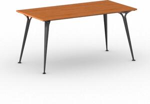 Kancelářský stůl PRIMO ALFA, černá podnož, 1600 x 800 mm, třešeň
