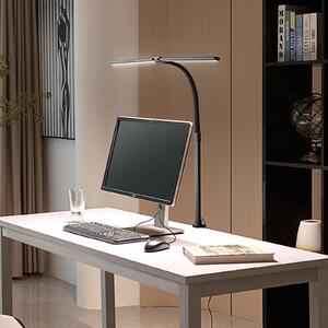 Lindby LED svítidlo Nilay s upínacím držákem, výška 97,5 cm, pro domácí, stmívatelný, Černá, Pracovna / kancelář, kov, Moderní