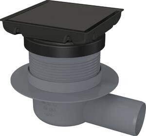 Deante Deante, bodový sprchový žlab s oboustranným roštem 130x130mm, černá matná, DEA-KOS_N01D