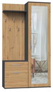 Šatní skříň TopEshop DUO 100 x 180 x 35 cm antracit, dub artisan