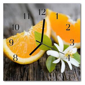 Nástěnné hodiny obrazové na skle - Měsíčky pomeranče