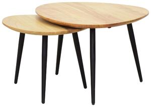 SADA KONFERENČNÍCH STOLKŮ, černá, barvy akácie, dřevo, kov, 74/68/45 cm Carryhome - Konferenční stolky