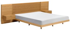 Kave Home Dubová postel Norlen 180 x 200 cm s nočními stolky