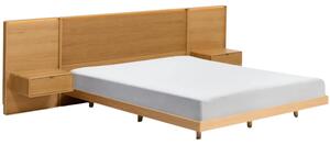 Kave Home Dubová postel Norlen 160 x 200 cm s nočními stolky
