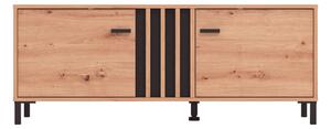KOMODA POD TELEVIZI, černá, dub artisan, 131,4/52/40 cm Hom`in