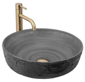 Keramické umyvadlo na desku REA BABILON SILVER ø 42 cm, šedá
