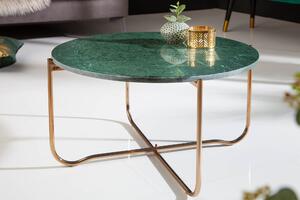 Mramorový konferenční stolek Dastus, zelená/zlatá