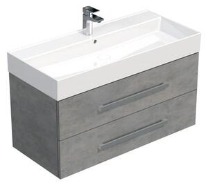 Koupelnová skříňka s umyvadlem SAT Cube Way 100x53x46 cm beton mat CUBE461002BESAT