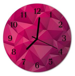 Nástěnné hodiny obrazové na skle - Design růžový