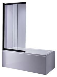 BPS-koupelny Dvoudílná vanová zástěna PR07 BL 120x150 černá/transparent