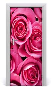 Samolepící fototapeta na dveře růžová růže 75x205 cm