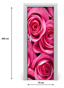 Samolepící fototapeta na dveře růžová růže 75x205 cm