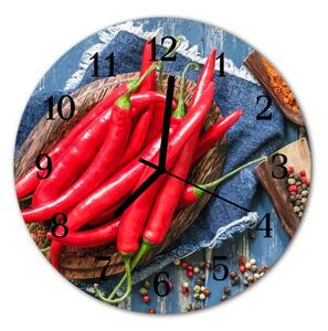Nástěnné hodiny obrazové na skle - Chilli
