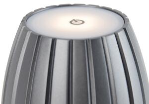 Moderní stolní lampa šedá 3-stupňová stmívatelná dobíjecí - Dolce