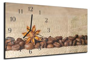 Nástěnné hodiny 30x60cm kávové zrna, badyán - plexi