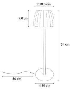Moderní stolní lampa černá 3-stupňová stmívatelná dobíjecí - Dolce
