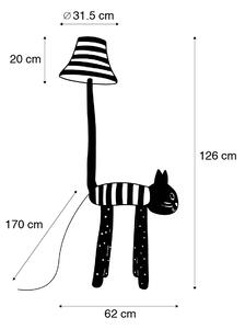 Dětská stojací lampa kočičí pruhy - Luuna