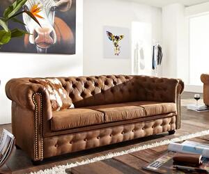 Chesterfield Bis Pohovka 3M Gobi hnědá s puncy