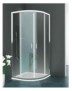 Kout sprchový 1/4kruh 900x900x1900 mm, R550, profil bílá, výplň chinchilla, AFRODITA