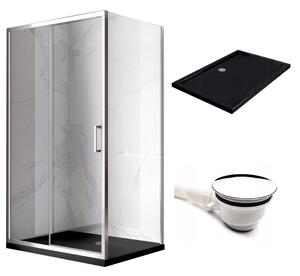 BPS-koupelny Obdélníkový sprchový kout HYD-OK104C 120x90 chrom/transparent + vanička HYD-OSV-ST04C černá