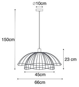 Chytrá závěsná lampa černá 66 cm vč. WiFi G95 - Pua