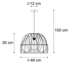 Chytrá závěsná lampa ratanová 49 cm vč. WiFi G95 - Michelle