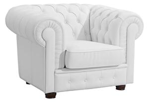 Chesterfield Windsor Celokožené křeslo 1M bílé