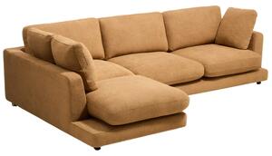 Kave Home Žlutá rohová bouclé pohovka Gala 300 cm, levá