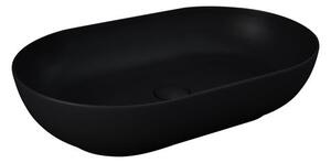 Umyvadlo na desku oválné 55 cm, bez přepadu, matt black, RESORT