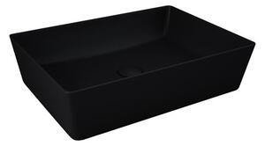 Umyvadlo na desku obdélníkové 50 cm, bez přepadu, matt black, RESORT