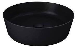 Umyvadlo na desku kruhové 42 cm, bez přepadu, matt black, RESORT