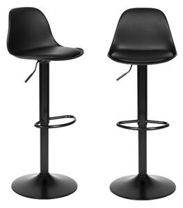 ModernHOME Barová židle, otočná podnožka, výškově nastavitelná, černá ekokůže