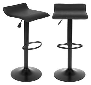 ModernHOME Barová židle, otočná podnožka, výškově nastavitelná, černá ekokůže