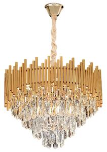 Toolight Vintage, křišťálové závěsné svítidlo 50cm, 7xE14, G062-CP, zlatá, OSW-08997