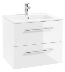 Skřínka s umyvadlem 600x460x550 mm, přední strana lakovaná, boční strana bílý melamin, bílá, VEGA