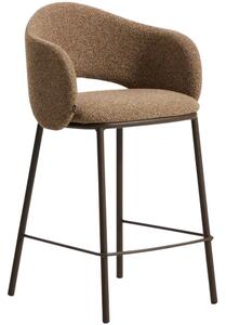 Kave Home Hnědá čalouněná barová židle Maina 65 cm