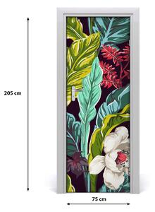Samolepící fototapeta na dveře tropické květiny 75x205 cm