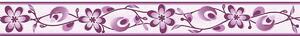 Bordura na zeď samolepicí - Květy fialové