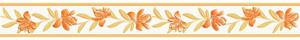 Bordura na zeď samolepicí - Květy s lístky oranžové