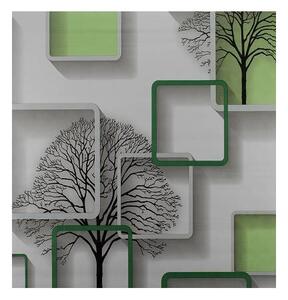Samolepící fólie kostky se stromy zelené 45 cm x 10 m