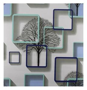 Samolepící fólie kostky se stromy modré 45 cm x 10 m