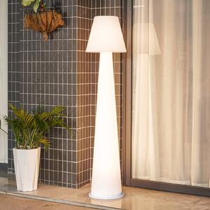 Lucande LED dobíjecí terasové světlo Gauri, bílé, 153 cm, IP44, stmívatelný, Bílá / opál, Plast, Moderní