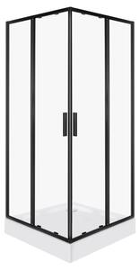 Novoterm Čtvercový sprchový kout NV-Solid SQ BL 80, černý/transparent - bez vaničky