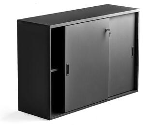 AJ Produkty Skříň s posuvnými dveřmi MODULUS XL, uzamykatelná, 800x1200 mm, černá