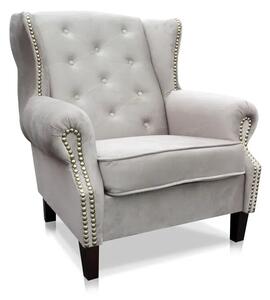 Chesterfield Solvey bílé černé Křeslo Solvey